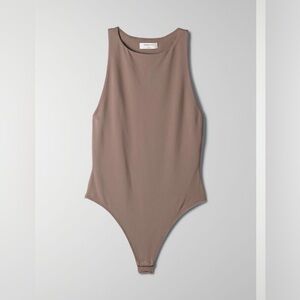 Aritzia  Babaton Contour 90’s Brown High Neck Bodysuit